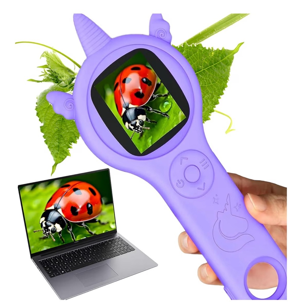 Kids Microscope Mini Pocket Handheld Microscope for Toddlers Educational Purple
